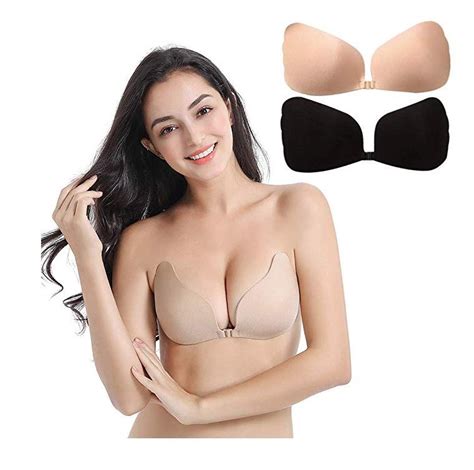 A To H Plus Size Strapless Push Up Strapless Bra Self Adhesive Sticky