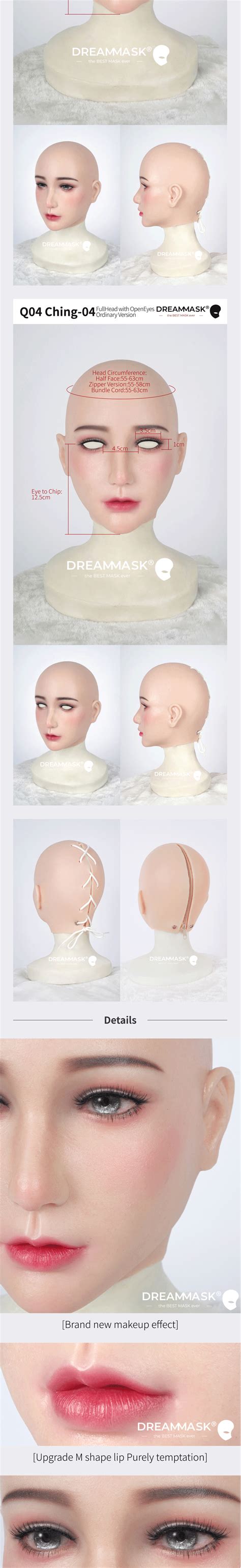 Ching4new Crossdress Silicone Female Mask Fullhalf Head