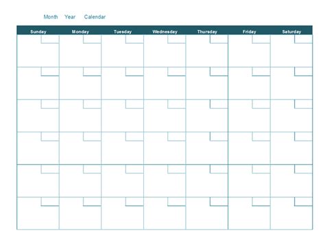 Free Editable Blank Calendar