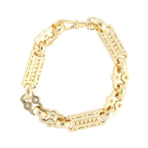 9ct Yellow Gold Stars And Bars Bracelet Ramsdens Jewellery