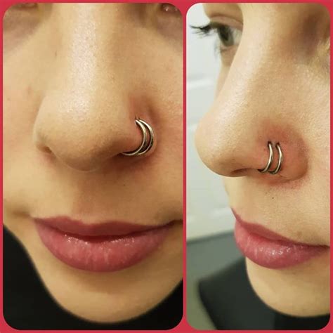 Double Nose Piercing 50 Ideas And Complete Guide Rightpiercing