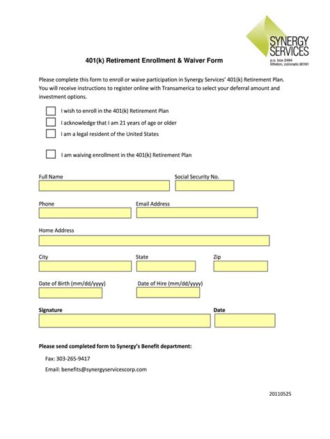 401k Waiver Form Fill Out And Sign Online Dochub