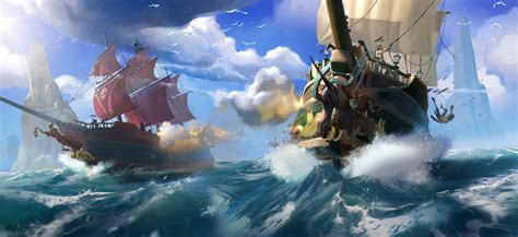 Two Boats On Sea Painting Fantasy Art Artwork Sailing Ship Ship Hd