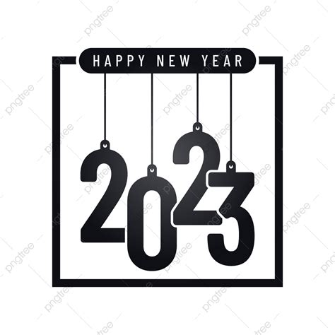 New Year 2023 Vector Png Images Happy New Year 2023 In Black Style 2023 Clipart 2023 Black
