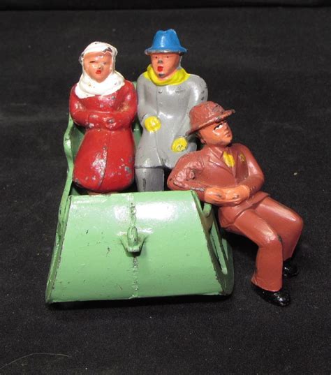 Vintage Lead Sleigh And Three Figures By Barclays Christmas