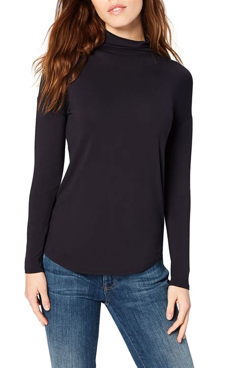 Daily Ritual Womens Top Small Funnel Neck Long Sleeve S