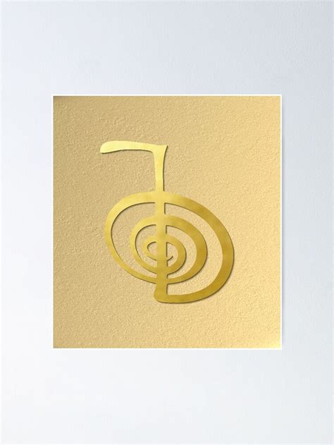 Reiki Healing Cho Ku Rei The Power Symbol Gold Spiritual Element Poster