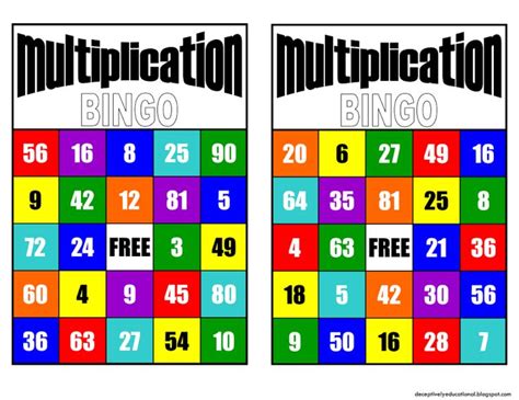 Multiplication Bingo Cardsrevisedpdf Multiplication Bingo Bingo