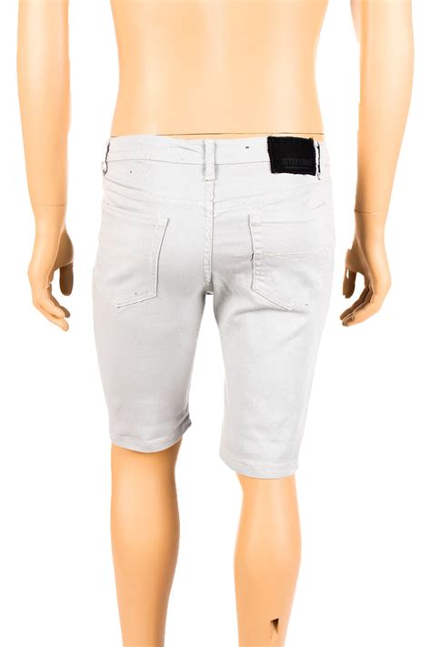 Mens Skinny Denim Shorts Stretch Jeans Solid Color Basic Slim Fit Taper Fashion Ebay