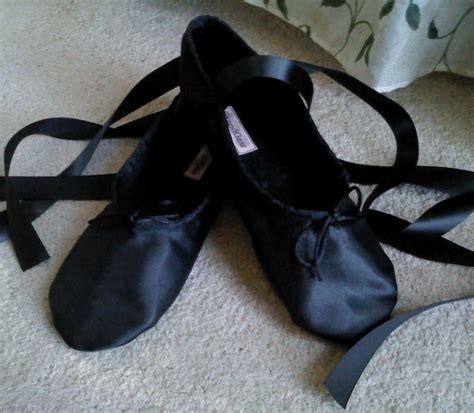 Black Satin Ballet Slippers Womens Ballet Shoes With Full Etsy