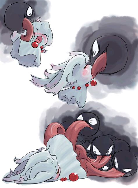 Rule 34 Ambiguous Gender Blush Closed Eyes Extreme French Kiss Gastly