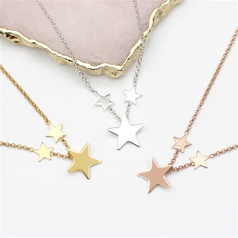 Personalised Ct Gold Plated Or Sterling Silver Star Necklace