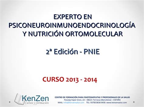 Curso De Experto En Psiconeuroinmunoendocrinología Y Nutrición Ortomolecular En Terrassa