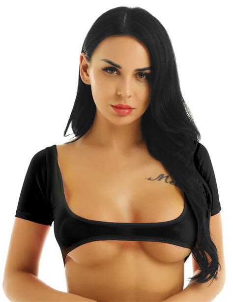 Womens Sheer Mesh Open Bust Belly Dance Crop Top Blouses Tank Top T Shirt Covers Ebay