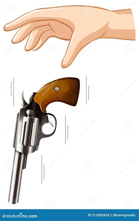 Hand Dropping Gun For Gravity Experiment Stock Vector Illustration Of