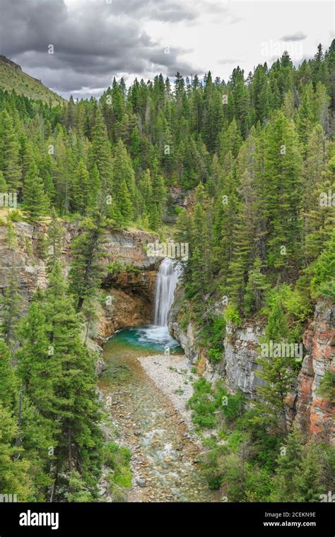 Waterfall On Falls Creek Near Augusta Montana Stock Photo Alamy
