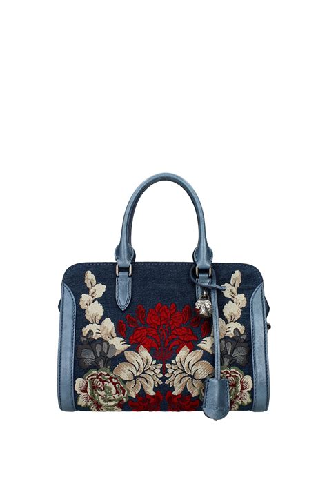 Hand Bags Alexander Mcqueen Women Fabric Blue 419780k01n4850 Ebay