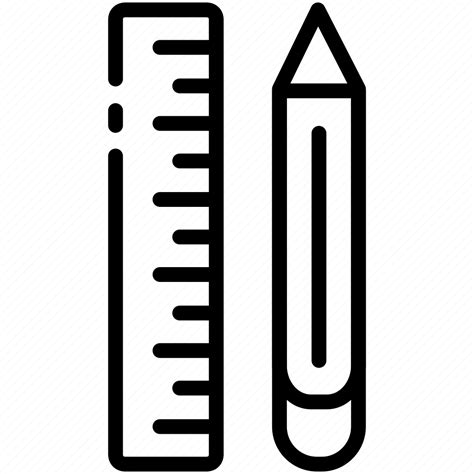 Cm Geometry Inch Measure Pencil Scale Stationary Icon Download