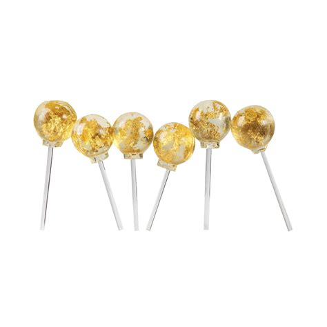24k Gold Foil Set Of 6 Lollipops What On Earth