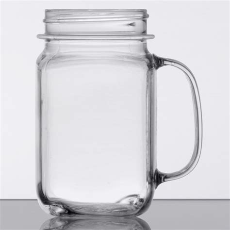 Get Plastic Mason Jar Cups With Handles 16 Oz 24 Case