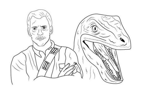 Jurassic World Owen And Blue Coloring Pages  Blue coloring pages