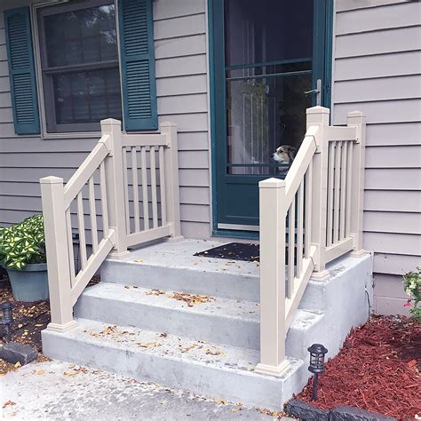 The lightweight design makes installation fast and easy. Durables 3 1/2' x 8' Waltham Vinyl Railing Stair Section ...