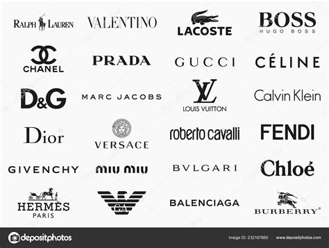 Milan Italy December 2018 Vector Logos Collection Most Famous Fashion