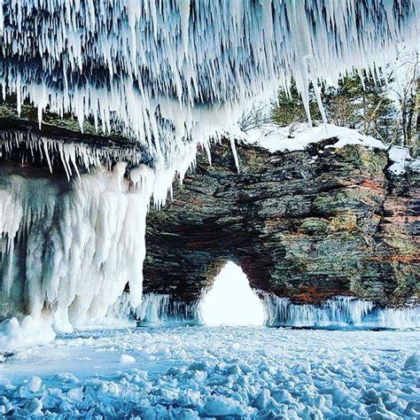 Lake Superior Ice Cave Near Sault Ste Marie