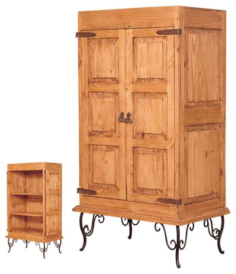 Rustic Pine And Iron Armoire Rustic Armoires And Wardrobes By