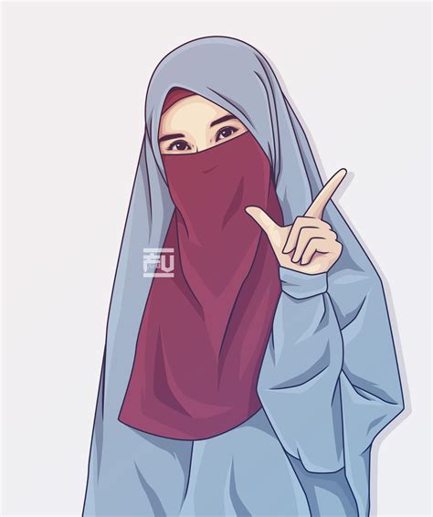 Gambar Kartun Muslimah Bercadar Wallpaper Gambar Kartun Muslimah