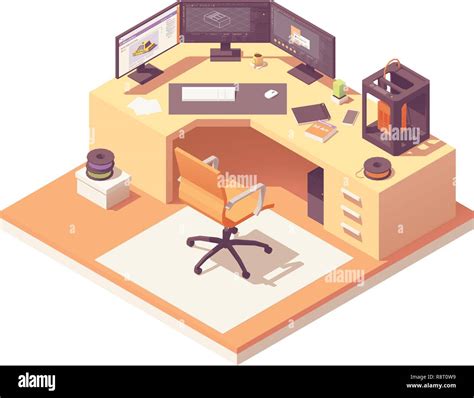 Vector Isometric 3d Artist Workplace Stock Vector Image And Art Alamy
