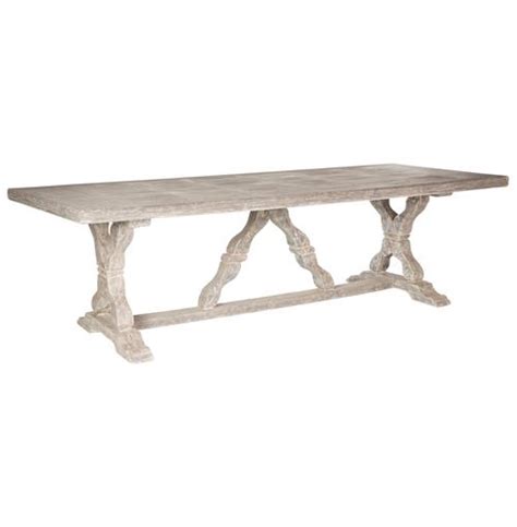 Ronald French Country Indoor Outdoor Distressed Grey Dining Table