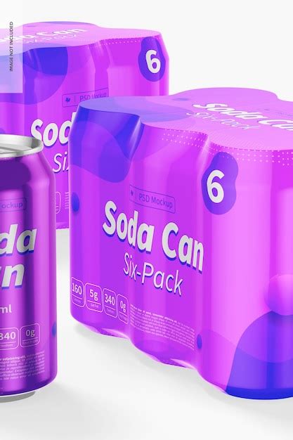 Premium Psd Soda Can Six Packs Mockup Close Up