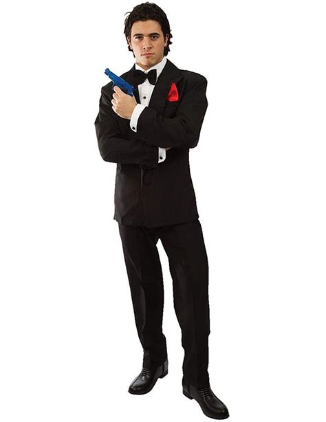 Adult Mens James Bond 007 Fancy Dress Spy Tuxedo Costume Extra Large