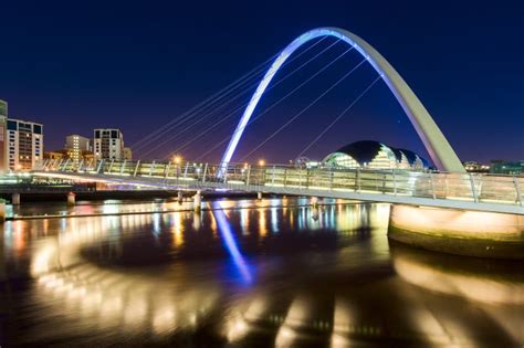 The Gateshead Millennium Bridge In Newcastle Upon Tyne England