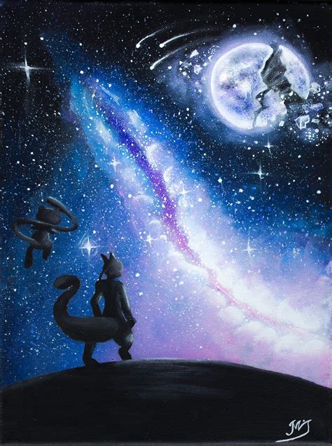 Mew And Mewtwo Painting Mewtwo Art Mew Painting Pokemon Etsy