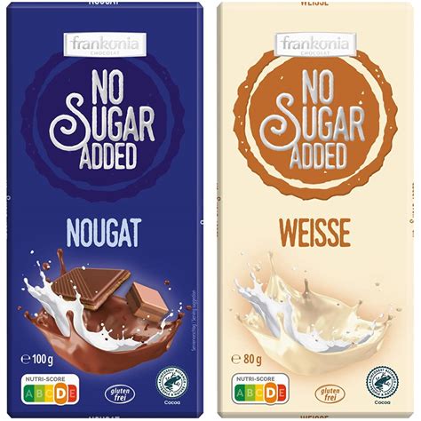 Frankonia CHOCOLAT NO SUGAR ADDED Nougat Schokolade Glutenfrei 100 G