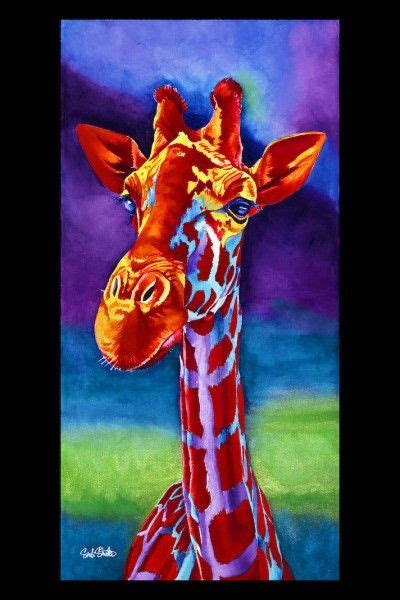 Roger Signed Print From Original Watercolor Giraffe Painting