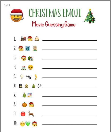 Free Printable Christmas Emoji Game