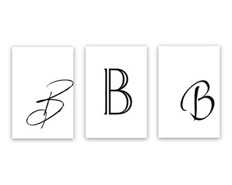 Printable Letter B Letter Art Print B Initial Digital Wall Etsy