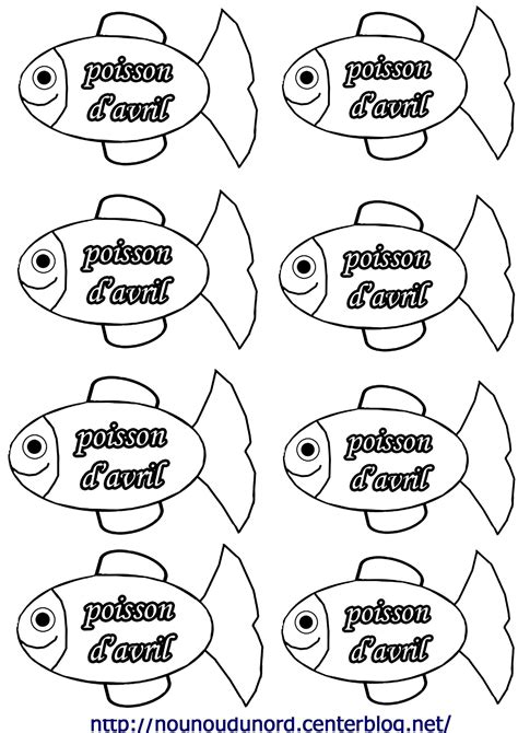 Les poissons d avril à colorier et à coller dans les dos