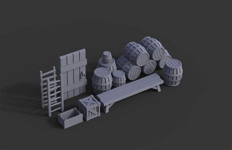 Medieval Props Pack Wargaming 3d Print Model By Alexguillen
