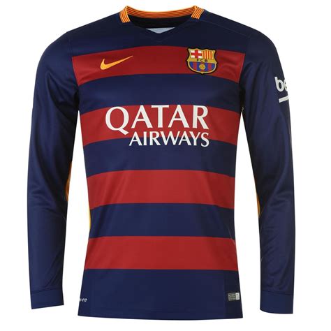 Nike Fc Barcelona Home Jersey 2015 2016 Long Sleeve Mens Bluered Football