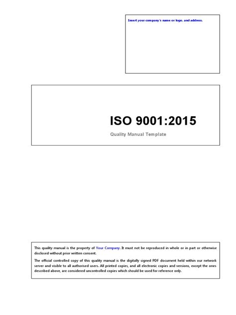 Iso 9001 2015 Quality Manual Pdf Quality Management System Iso 9000