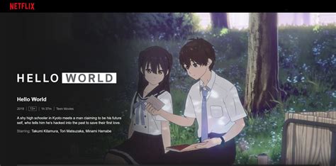 Anime Movie Hello World Is Now Available On Netflix