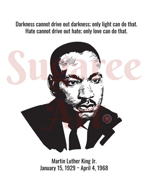 Martin Luther King Jr Silhouette Quote Instant Digital Download Etsy