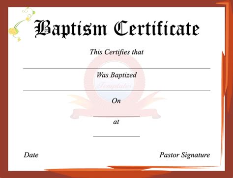 Free Baptism Certificate Pdf 293kb 1 Pages