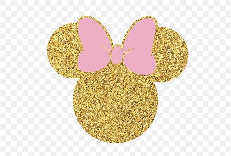 Minnie Mouse Head Pink And Gold