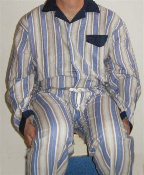 Time For Spankings Bed And Pyjamas Punished Wearing Blue Striped