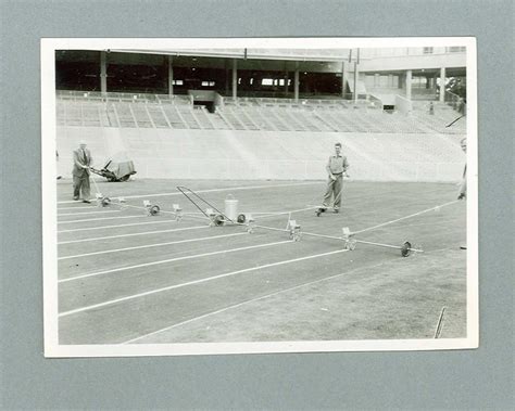 When was the first time cycling was contested at the olympics? Marking the lanes on the running track at the MCG, 1956 ...